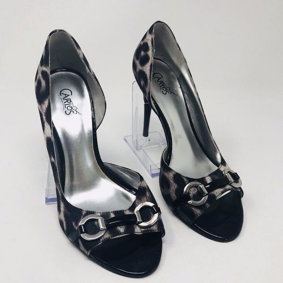 Carlos Santana Heels Leopard Print Satin Miracle - Picture 2 of 8